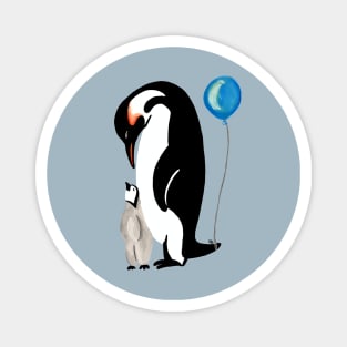 Penguins with a Balloon Magnet